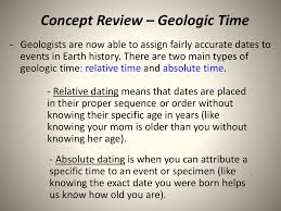The basic principles of relative dating of rock sequences in geologic histories are Concept Review Relative Time