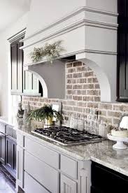 40 Popular Modern Farmhouse Kitchen Backsplash Ideas Popy Home Farmhouse Kitchen Backsplash Brick Kitchen Modern Farmhouse Kitchens