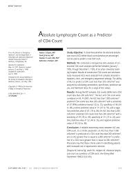 Image result for Absolute Lymphocyte Count Estimation of CD4 Count