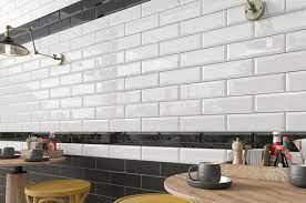 We had already removed our old backslash and prepped the wall. 4x12 White Bevelled Subway Tile Mosaic Backsplash Lowest Price Faiola Tile