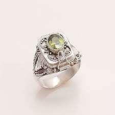 Natural Egyptian Peridot Urn Locket Ring 925 Sterling Silver Etsy Locket Ring Urn Locket Christmas Jewelry