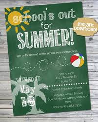 End of the year celebration. Instant Download End Of School Party Invitation Printable Etsy In 2021 School Party Invitation School Parties Summer Birthday Party Invitations