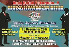 Jika kamu melamar posisi yang melibatkan banyak kegiatan menghitung dengan rumus seperti data analyst, finance atau software. Bursa Lowongan Kerja Lucky Square Bandung 23 Desember 2017 Info Loker Bandung 2021