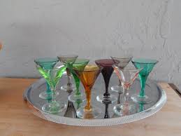 Vintage margarita glasses multi color 6 1/4 tall 12 oz.'s (set of 4). Pin On Blue