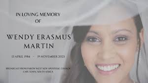 Funeral service of Wendy Erasmus Martin