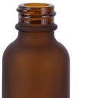 1 oz Frosted Amber Glass Boston Round Bottle with Black ...