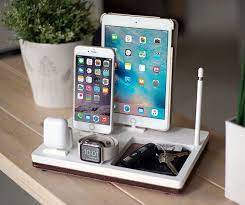 The best charging station for quick charge devices. Nytstnd Tray 4 White Free 2 Day Shipping Charging Station Iphone 7 Ipad Apple Watch Apple Pencil Airpods Wood Apple Technology Apple Pencil Holder Apple Ipad
