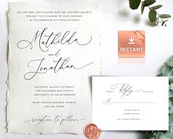 Classic Wedding Invitation Template Kit Calligraphy Instant Download Editable Suite Printable And Charming Wedding Invitation Templates Classic Wedding Invitations Wedding Classic