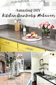 Amazing Diy Kitchen Countertop Makeovers Follow The Yellow Brick Home Diy Kitchen Countertops Kitchen Countertops Diy Kitchen