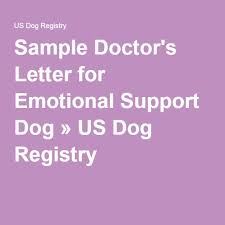 Service animals are trained to perform specific tasks to accommodate. Sample Doctor S Letter For Emotional Support Dog Us Dog Registry Emotional Support Dog Emotional Support Animal Support Dog