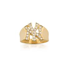 Is a family owned and operated distributor and direct importer of the world's finest 14k gold jewelry. 14k Solid Yellow Gold Diamond Pinky Ny Yankee Ring 0 60 Ctw Diamond Pinky Rings
