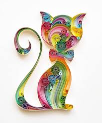 Quilled Paper Art Colourful Cat Handmade Etsy Quilling Patterns Paper Quilling Patterns Quilling Designs