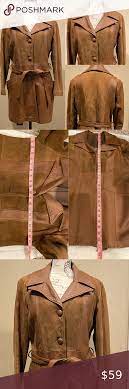 Vintage Suede Leather Jacket Brown Size 10 Vintage Suede Brown Leather Jacket Leather Jacket
