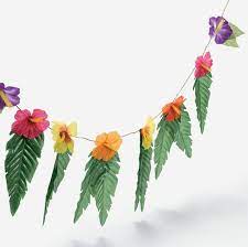 Amazon Com 4 Strands Hibiscus Flowers Leaves Garland Luau Party Decor Hawaiian Wedding Luau Party Decorations Hawaiian Luau Party Hawaiian Party Decorations
