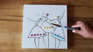 Abstract Figure Painting Demo Easy Stick Figures Using Only Acrylics And Palette Knife Youtube Painting Demo Stick Figures Figure Painting