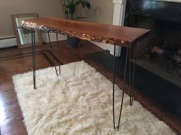 Live Edge Cherry Console Table 1 Got The Raw Slab From A Lumber Yard About 20 And Precut To About 40 Live Edge Console Table Wood Slab Table Console Table