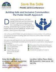 How many hours, minutes and seconds to go? 2018 Phabc Conference Agm Early Bird Registration Open Now Until September 15th Public Health Association Of Bc