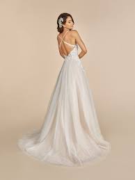 Full A Line V Neck Tulle Moonlight Tango Wedding Dress Style T890 Wedding Dresses A Line Wedding Dress Wedding Dress Backs