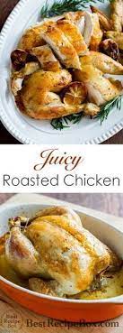 How To Oven Roast Whole Chicken Juicy Tender Best Recipe Box Recipe Baked Whole Chicken Recipes Whole Chicken Recipes Oven Oven Roasted Whole Chicken