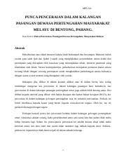 Menurut laporan oleh jabatan kemajuan islam malaysia (jakim). Assignment Mpu 2 Complete Docx Mpu311 Punca Penceraian Dalam Kalangan Pasangan Dewasa Pertengahan Masyarakat Melayu Di Bentong Pahang Kata Kunci Course Hero