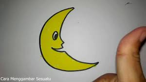 Bintang dan bulan sabit kaligrafi arab bintang gambar png. Cara Menggambar Bulan Lucu Untuk Anak Paud Youtube