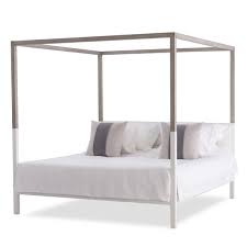 Black Metal 4 Poster Bed Frame Kelly Hoppen S Duke Poster Bed Offers Up A Clean Streamlined Vibe That Would Look Stunning In Any Bedroom Poster Bed Canopy Bed Frame Queen Canopy Bed