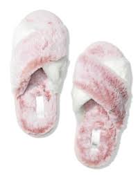 Nwt Victoria S Secret Pink Faux Fur Soft Crossover Furry Cozy Slippers Large Ebay Victorias secret pink striped slippers.