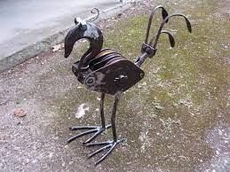 Pully Bird Garden Art Pully Bird Garden Sculpture Made From Recycled Metal Objects 42 Cm High X 39 Cm I Scrap Metal Art Metal Art Sculpture Metal Yard Art