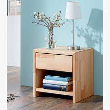 Schlichtes, cleveres design und industrielle ausstrahlung mit vielseitigen nutzungsmöglichkeiten! Massivholz Nachtkonsole Aosta 13 Buche Natur Geolt B X H X T Ca 40