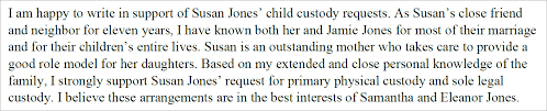 Character Reference Letter For Court Child Custody Template