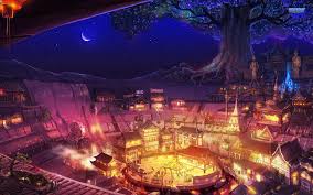 Circus In The City Wallpaper Anime Scenery Fantasy City City Wallpaper