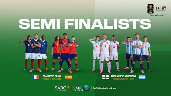 🏆 Four teams remain. One trophy awaits. The FIFA World Cup 2026 semi-finals  are here, with two blockbuster clashes set to decide who reaches the final.  France 🇫🇷 vs Spain 🇪🇸 |