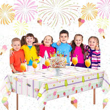 A wide variety of cream theme options are available to you, such as use, occasion, and event & party item type. Buy Ice Cream Tablecloth For Birthday Party Decorations Disposable Plastic Ice Cream Table Cover For Baby Girls Shower Kids Party Supplies Table Cloth For Ice Cream Themed Party Favors 2