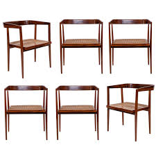 Set Of Six Joaquim Tenreiro Caned Dining Chairs In Brazilian Jacaranda 1stdibs Com Dining Chairs Dining Room Chairs Modern Furniture
