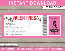 Looking for 29 best printable gift certificates images free printables? Printable Valentine S Day Tattoo Gift Voucher Template Diy Gift Certificate