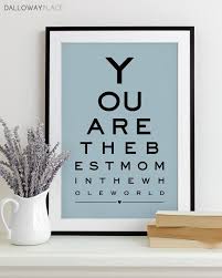 Mothers Day Gift For Mom Art Print Eye Chart Quote Art