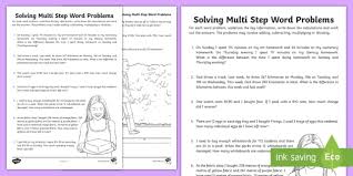 9) aliyah had some candy to give to her four children. Solving Multi Step Word Problems Worksheet Teacher Made