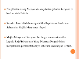 Namun begitu, pelaksanaan sistem persekutuan telah menimbulkan percanggahan kepada sistem negeri yang pelaksanaannya telah berjalan lebih awal melalui sistem residen. Pentadbiran Negeri Negeri Melayu Bersekutu