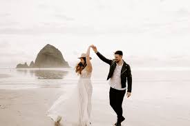 Cannon Beach Elopement Beach Wedding Photos Beach Engagement Photos Beautiful Beach Wedding