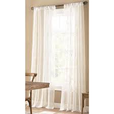 Allen Roth 95 In Ivory Polyester Sheer Rod Pocket Single Curtain Panel In Off White X799 22695zbg In 2021 Panel Curtains Single Curtain Panel Curtains