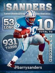 The lions' 1997 thanksgiving game against the chicago bears is an especially vivid childhood memory of mine. Detroit Lions On Twitter How Did Barrysanders Fare On Thanksgiving Day Take A Look Infographic Http T Co Rnecwqhd85