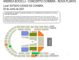 Estádio cidade de coimbra, coimbra (pt). Bilhete Andrea Bocelli Concerto Coimbra Worten Pt