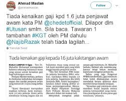 Bahagian negeri johor (ppkmbnj) cawangan batu pahat. Maslan Tiada Kenaikan Gaji Penjawat Awam Kata Pm