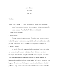 The experience of acupuncture for treatment of substantial dependence, by kunsook song bernstein. Qualitative Article Critique Example