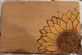 You probably discovered that after you get one or two petals burned, the rest of the flower goes pretty quickly because the same basic steps are used on each petal. Can I Share My Amateur Sunflower My Tools Are Terrible But I Still Had Fun Doing It Woodburning