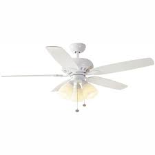 Hampton Bay Rockport 52 In Led Matte White Ceiling Fan With Light Kit 51752 The Home Depot White Ceiling Fan Ceiling Fan With Light Ceiling Fan
