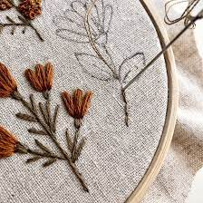 This embroidery pattern is designed to teach you 5 types of embroidery stitches, 5 types of florals/leaves and might take you about 5 hours our craft with me : Fall Botanicals Embroidery Pattern Beginner Embroidery Pdf Etsy Sewing Embroidery Designs Embroidery Craft Embroidery Patterns