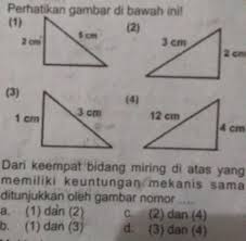Berapakah besar gaya minimum yang dibutuhkan untuk. Dari Keempat Bidang Miring Di Atas Yangmemiliki Keuntungan Mekanis Samaditunjukkan Oleh Gambar Brainly Co Id