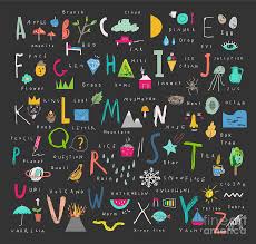 These sizeable letter stencils are great for posters and signs. Cute Alphabet Letters And Words Learn Digital Art By Lera Efremova