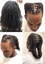 These dreadlocks have been divided into three equal parts to create the idea of hair volume and original hair styling. Dreads Styles For Men Dreadlock Hairstyles For Men Dreadlock Hairstyles Dreads Styles